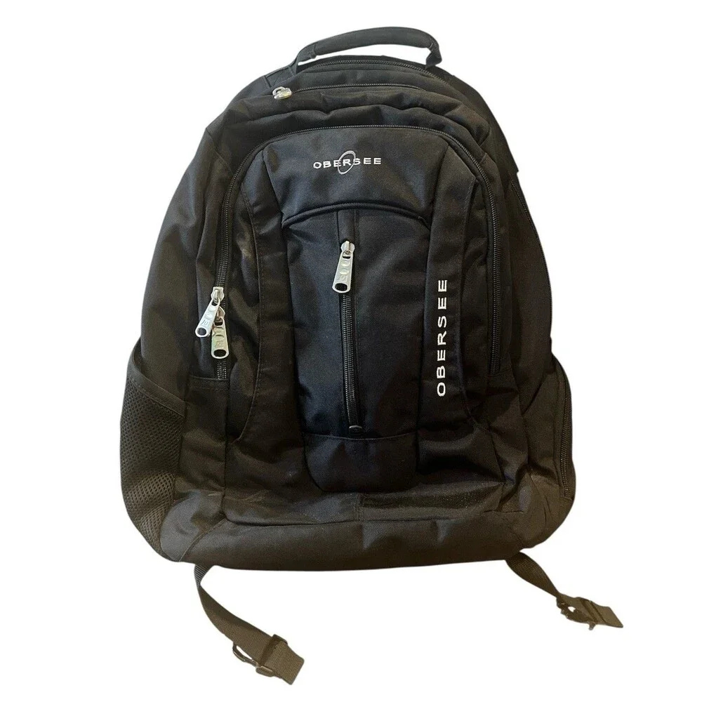Obersee Black Diaper Bag Backpack With Changing Pad
